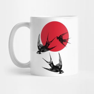 swallows at sunset Mug